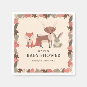 Serviette En Papier Jolie Fête de Bébé Animaux de la Forêt