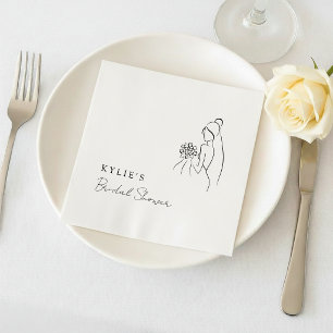 Serviette En Papier Jolie fête de douche de mariée minimaliste