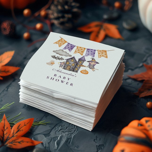 Serviette En Papier Jolie Fête de Naissance Halloween Violet (Créateur téléchargé)