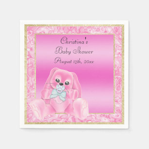 Serviette En Papier Jolie Fête de Naissance Lapin aux Oreilles Tombant