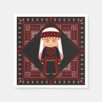 jolie fille palestinienne Broderie rouge tatreez