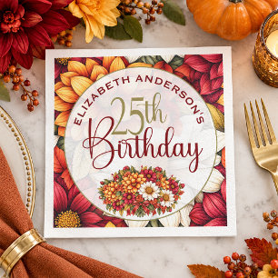 Serviette En Papier Jolie Fleur de Dahlia d'Automne pour les 25 ans