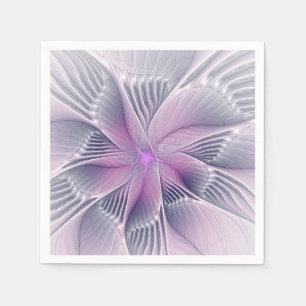 Serviette En Papier Jolie fleur rose abstraite moderne art fractal