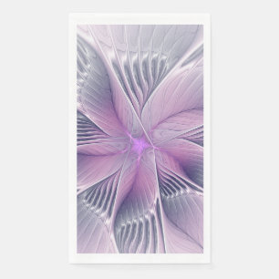 Serviette En Papier Jolie fleur rose abstraite moderne art fractal