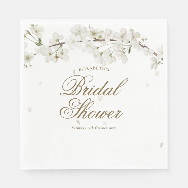 Serviette En Papier Jolie floraison blanche Fleurs de mariage (Devant)