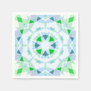 Serviette En Papier Jolie Fun Boy's Blue Green Birthday Magic Star