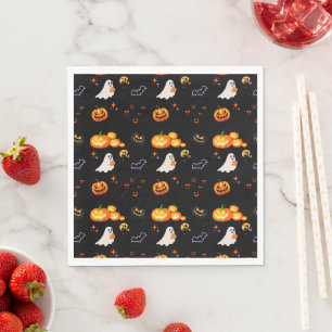 Serviette En Papier Jolie Fun Citrouille fantôme chauve-souris sorcièr
