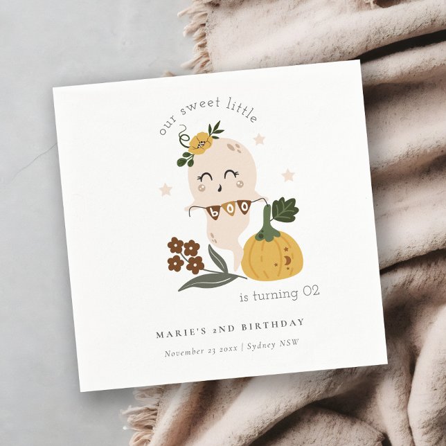 Serviette En Papier Jolie Halloween Ghost Little Boo N'Importe Quel Âg (Créateur téléchargé)