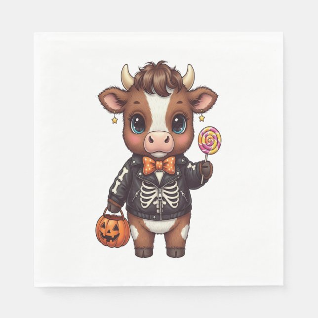 Serviette En Papier Jolie Halloween Highland Cow (Devant)