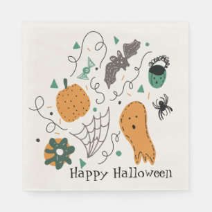 Serviette En Papier Jolie Halloween Motif  Ghost Bat Citrouille