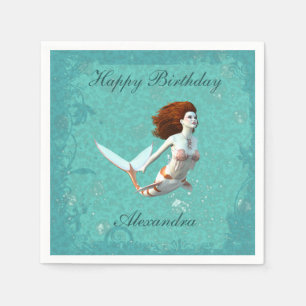 Serviette En Papier Jolie Koi Mermaid Nager Sous L'Eau