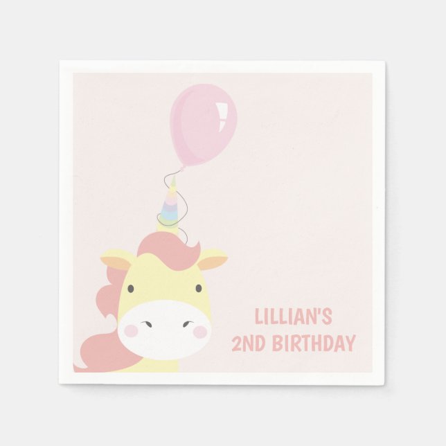 Serviette En Papier Jolie licorne (Devant)