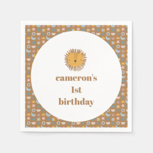 Serviette En Papier Jolie Lion Bébé Enfants Animal Personnalisé Annive