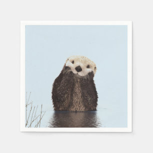 Serviette En Papier Jolie loutre Brown dans l'eau