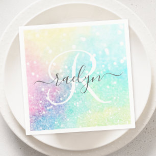 Serviette En Papier Jolie Parties scintillant Holographique Iridescent