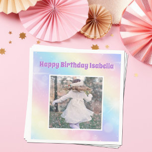 Serviette En Papier Jolie Pastel Rainbow Sparkle Girls Birthday Party