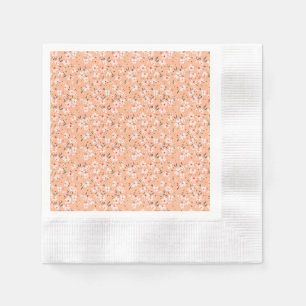 Serviette En Papier jolie petite fleur blanche sur fond rouge