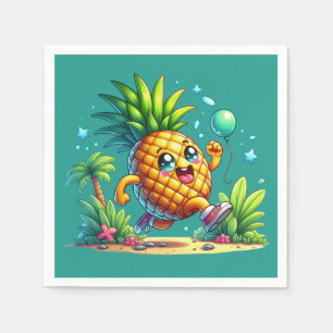 Serviette En Papier Jolie plage de fête d'ananas