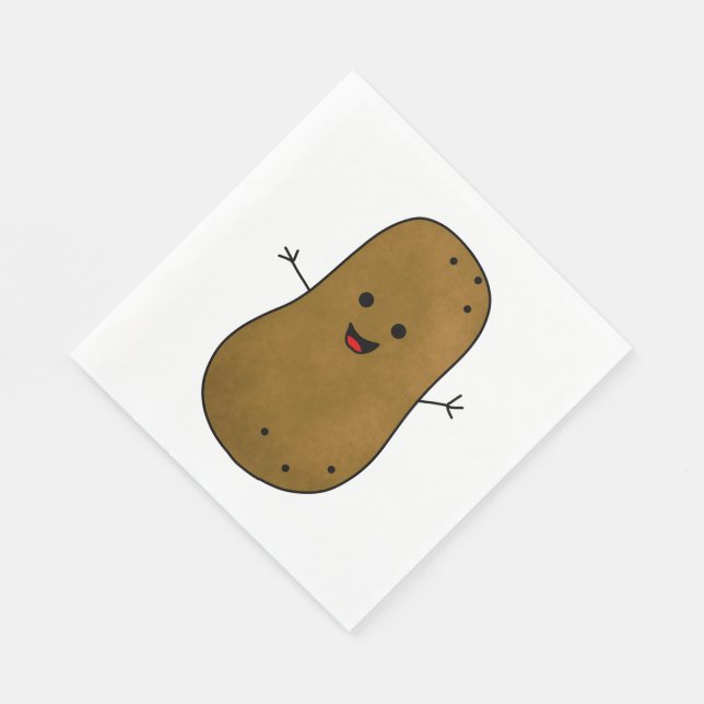 Serviette En Papier Jolie pomme de terre heureuse (Coin)