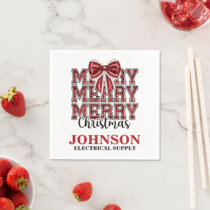 Serviette En Papier Jolie Red Bow Christmas Office Party