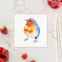 Jolie Robin de Noël Aquarelle