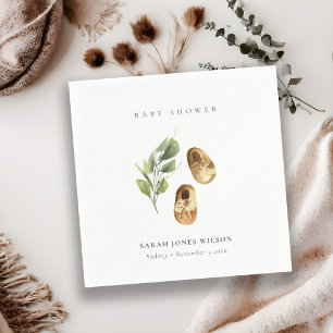 Serviette En Papier Jolie rouille verte Orange Chaussures Foilage Baby