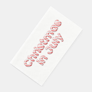 Serviette En Papier Jolie typographie de Sucre de canne Noël en juille