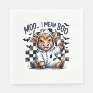 Serviette En Papier Jolie vache Highland À damiers Halloween Te