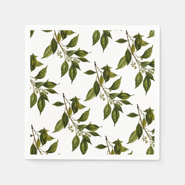 Serviette En Papier Jolie végétation florale Simple chic Soirée élégan (Devant)