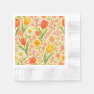 Serviette En Papier Jolies fleurs de Pâques/printemps à motifs