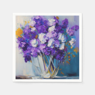 Serviette En Papier Jolies fleurs violettes vintage
