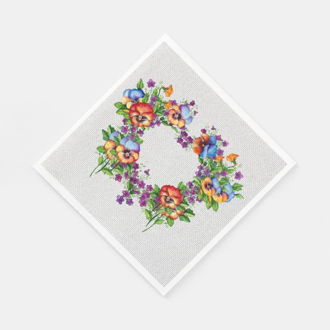 Serviette En Papier Jolies Pensées (Coin)