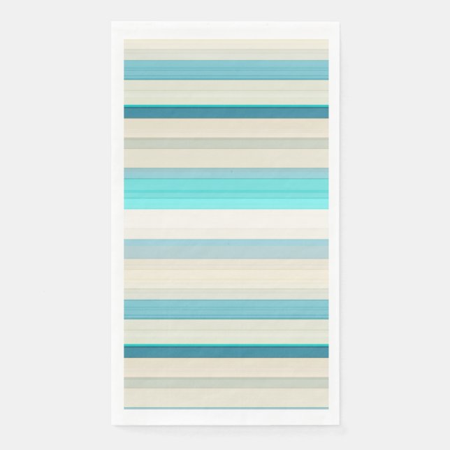 Serviette En Papier Jolies rayures aqua blanc (Devant)