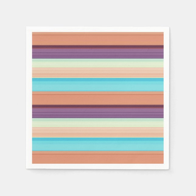 Serviette En Papier Jolies rayures bleues marron  (Devant)