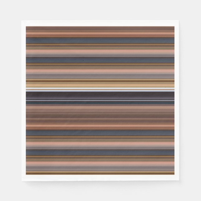 Serviette En Papier Jolies rayures bleues marron (Devant)
