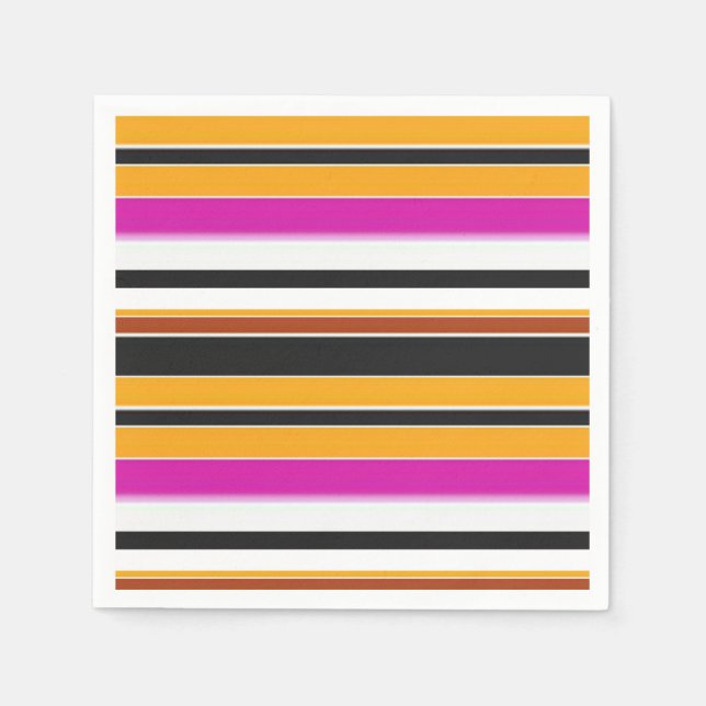 Serviette En Papier Jolies rayures noires orange (Devant)