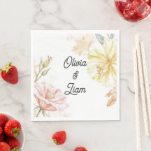 Jolies serviettes mariages personnalisées