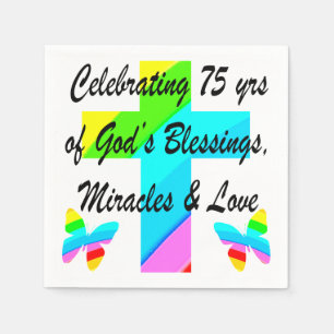 SERVIETTE EN PAPIER JOLIMENT PERSONNALISÉ 75E ANNIVERSAIRE CONCEPTION