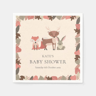 Serviette En Papier Jolis Animaux de la Forêt Baby Shower / Sprinkle