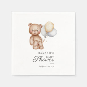 Serviette En Papier Jolis ballons ours fête bébé Script Papier