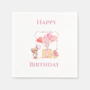 Serviette En Papier Jolis Bébés Filles 1er Anniversaire