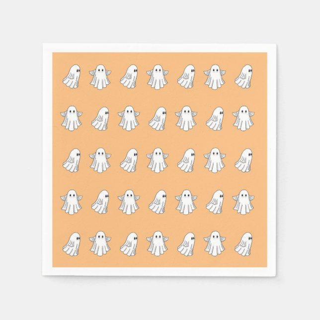 Serviette En Papier Jolis fantômes d'Halloween (Devant)