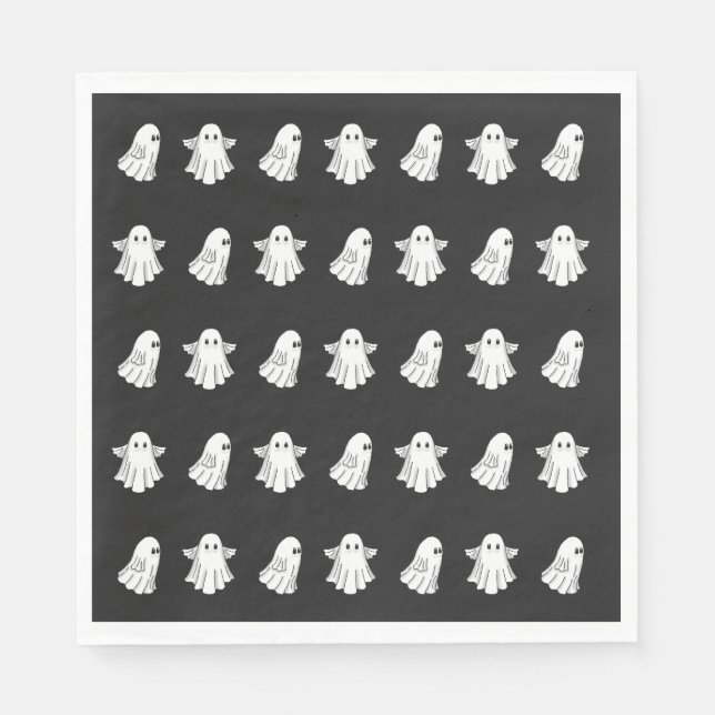 Serviette En Papier Jolis fantômes d'Halloween (Devant)