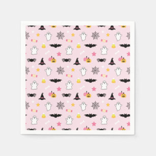 Serviette En Papier Jolis Icones Rose pour la Table pour Halloween