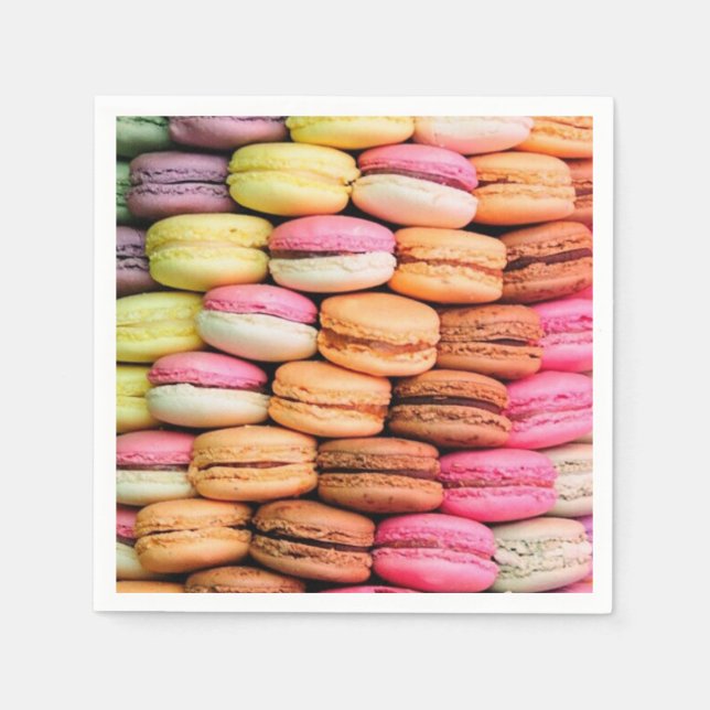 Serviette En Papier Jolis macarons colorés (Devant)