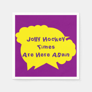 Serviette En Papier Jolly Hockey Times Motif sur la tache jaune violet