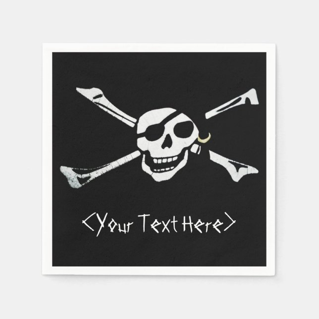 Serviette En Papier Jolly roger Pirate Skull Napkins (Devant)