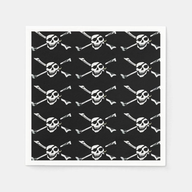 Serviette En Papier Jolly roger Pirate Skull Napkins (Devant)