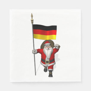 Serviette En Papier Jolly Santa Claus Avec Drapeau D'Allemagne