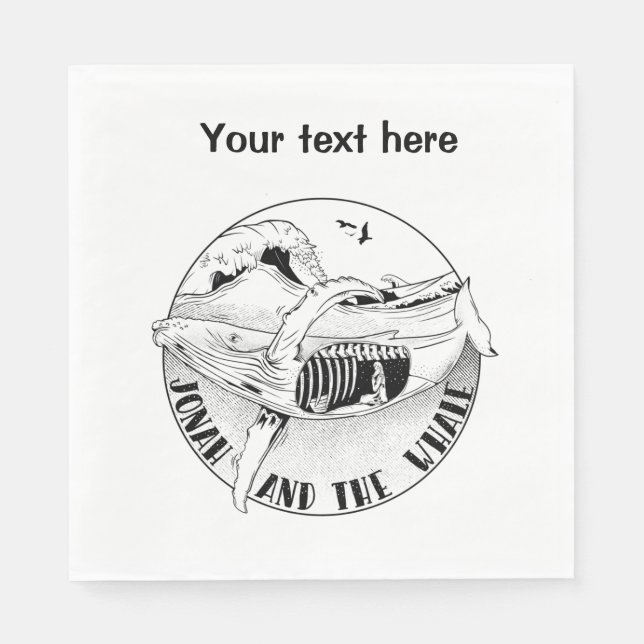 Serviette En Papier Jonah et la baleine (Devant)